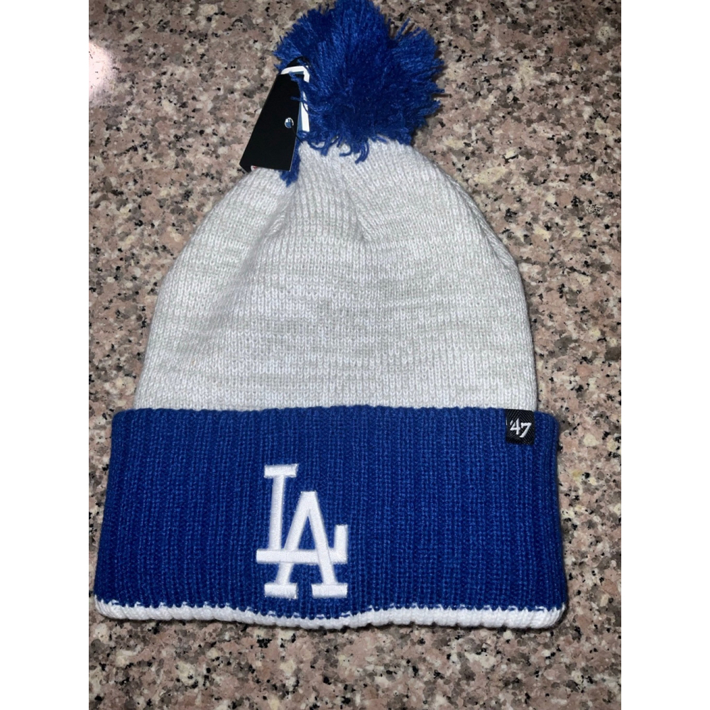Los Angeles Dodgers '47 Brand cuffed knit hat beanie with Pom